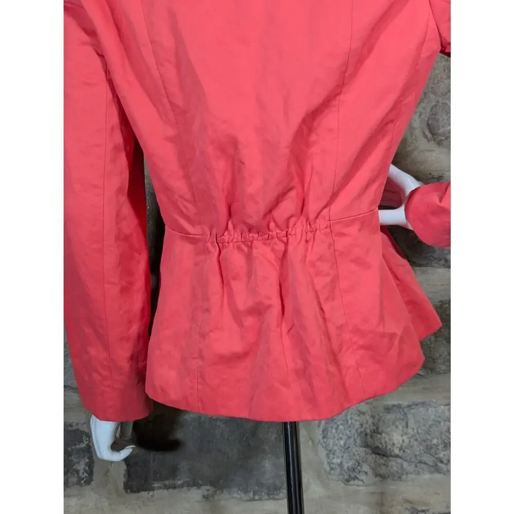 Lafayette 148 Jacket Woman's 6 Orange Double Zipper Lined‎ Bright Outdoors